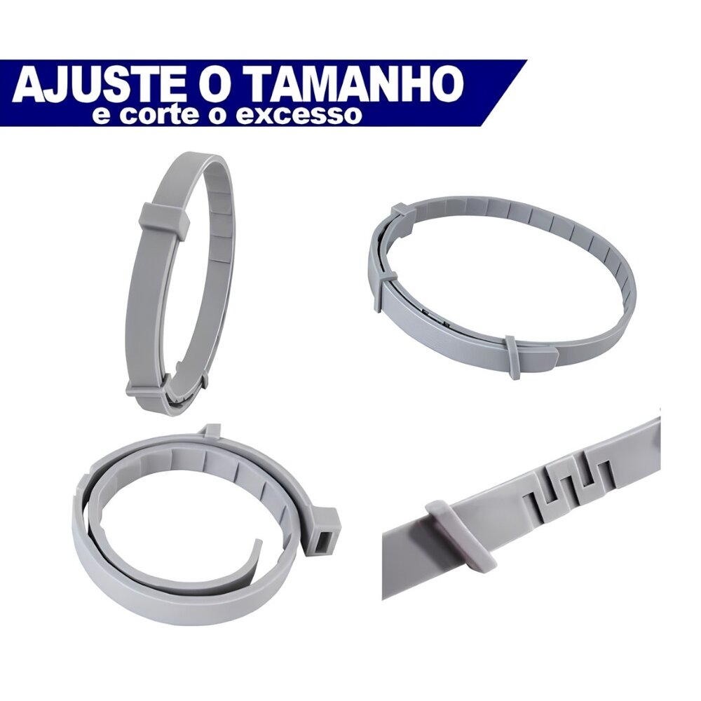 Coleira Antipulgas Para Cães Ajustável 63cm Cinza Óleo Essencial Pulgas e Carrapatos