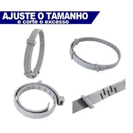 Coleira Antipulgas Para Cães Ajustável 63cm Cinza Óleo Essencial com Caixa de Alumínio