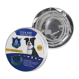 Coleira Antipulgas Para Cães Ajustável 63cm Cinza Óleo Essencial com Caixa de Alumínio