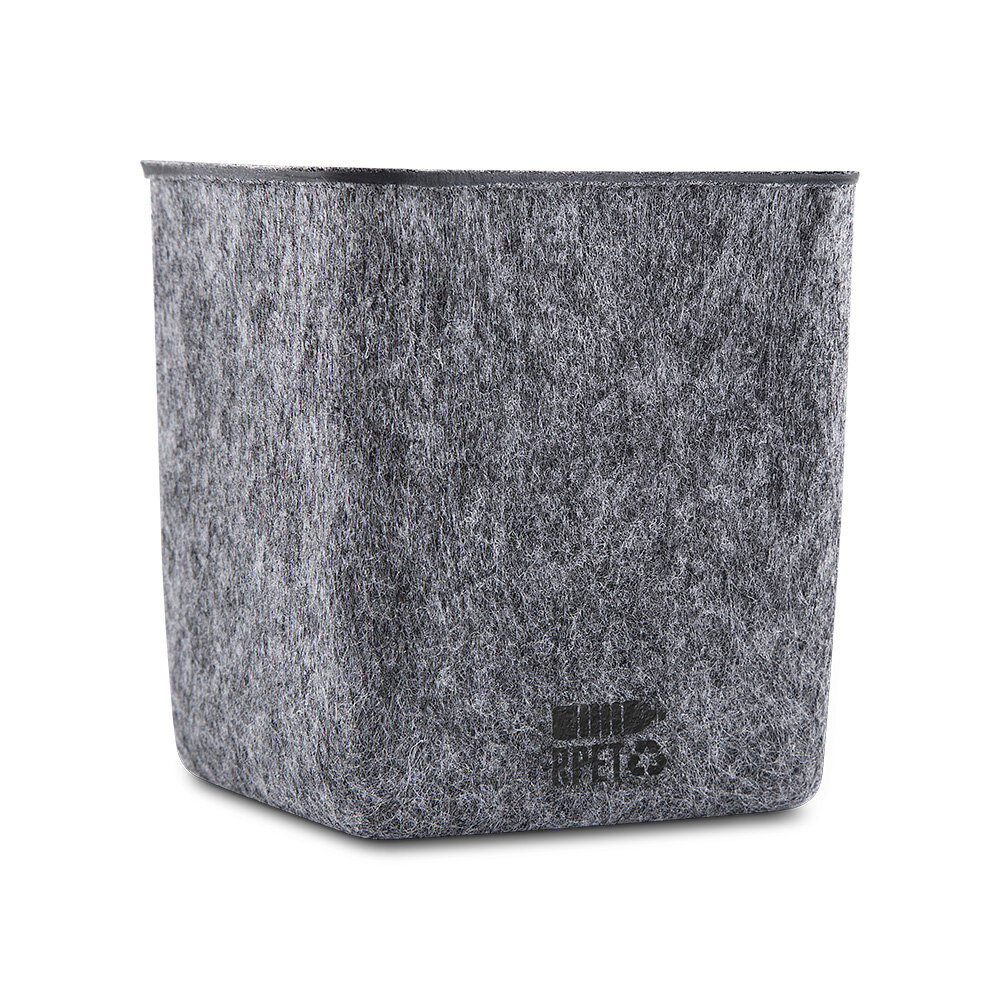 Porta Lápis e Celular em Feltro com Base de Bambu Organizador