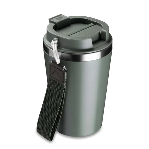 Copo Térmico Parede Dupla em Inox com Alça de Mão Verde