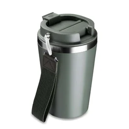 Copo Térmico Parede Dupla em Inox com Alça de Mão Verde