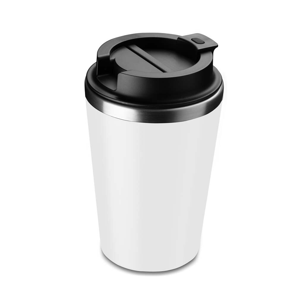 Copo Térmico Parede Dupla em Inox Hermético com Rosca Branco