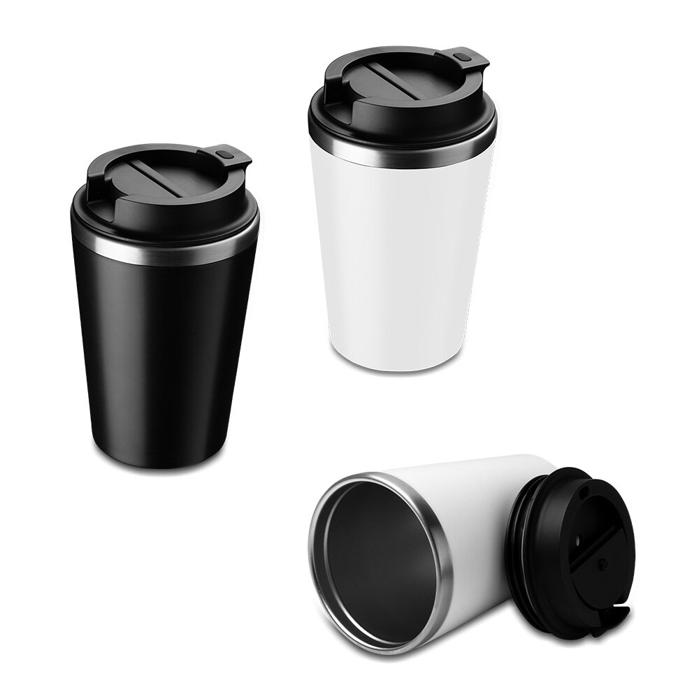 Copo Térmico Parede Dupla em Inox Hermético com Rosca Preto