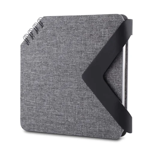 Mini Caderno com Fecho Magnético 70 Folhas Pautadas Cinza