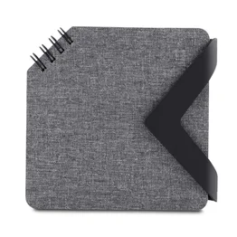 Mini Caderno com Fecho Magnético 70 Folhas Pautadas Cinza