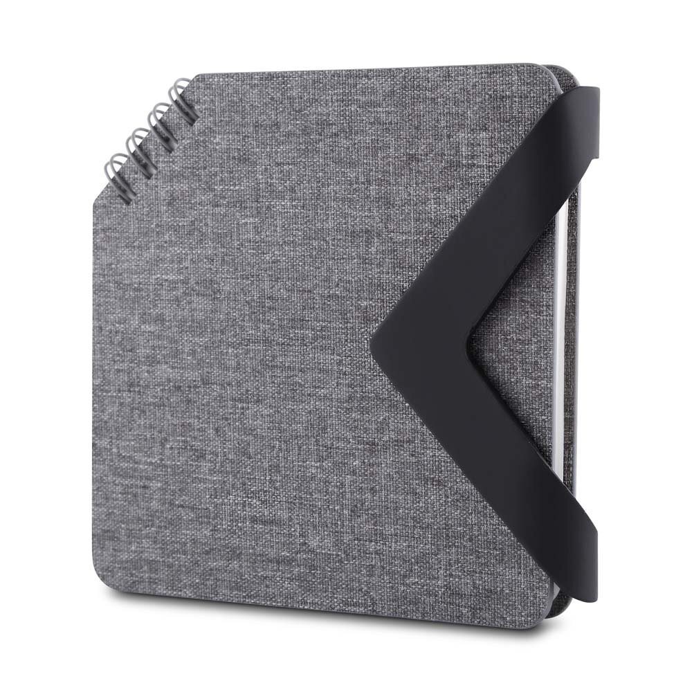 Mini Caderno com Fecho Magnético 70 Folhas Pautadas Cinza