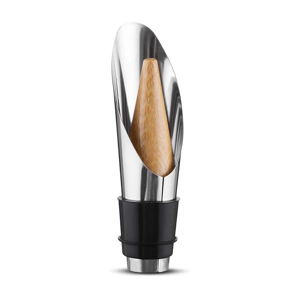 Kit Vinho com Caixa de Bambu: Saca-rolha, Corta-gotas, Bico e Tampa