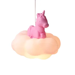 Luminária Pendente Infantil Nuvem Unicórnio Bivolt Decoração Quarto