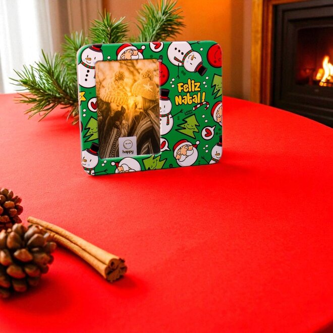 Luminária Porta-Retrato Natal Feliz Luciano Martins Polietileno Bivolt