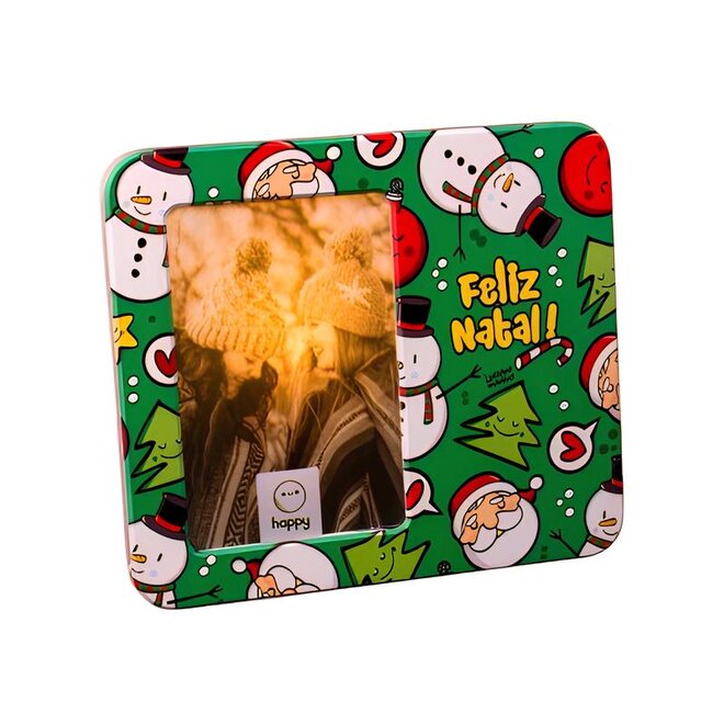 Luminária Porta-Retrato Natal Feliz Luciano Martins Polietileno Bivolt