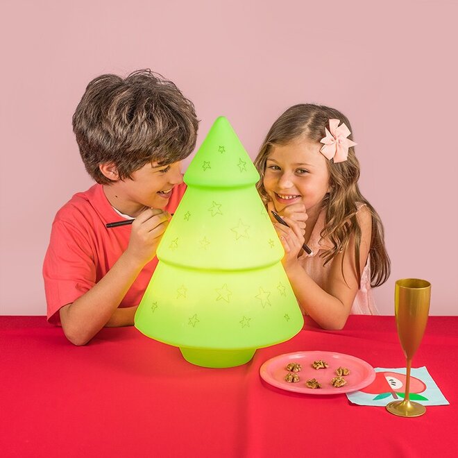 Luminária Árvore de Natal Interativa Polietileno Bivolt Recados Natalinos