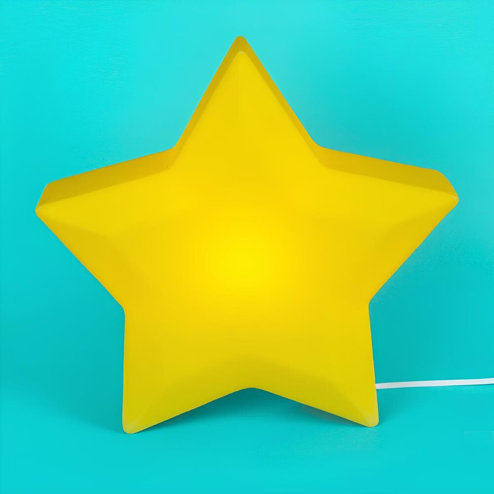 Luminária Estrela Infantil Amarela Bivolt Decoração Quarto