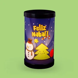 Luminária Abajur Natal Feliz Luciano Martins Bivolt Decoração