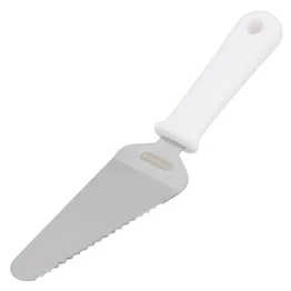 Espátula para Bolo Inox com Serra Profissional 27x6cm Cabo Branco