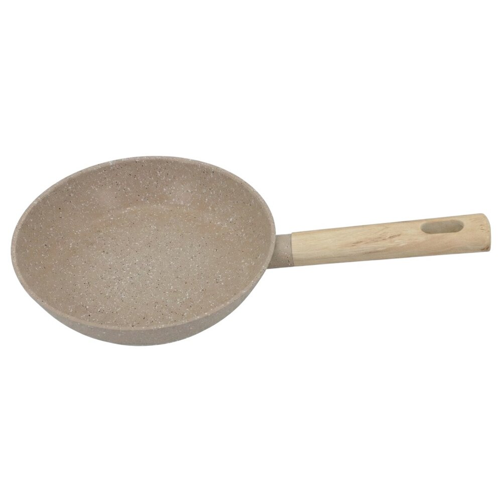 Frigideira Indução Antiaderente Cabo de Madeira Linha Marble 20cm