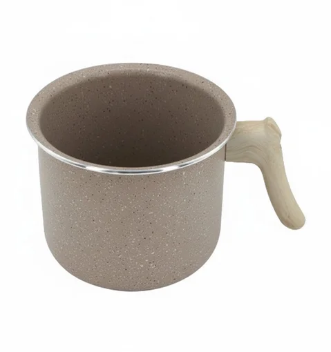 Caneco Leiteira Indução Antiaderente Marble Ø14cm Cabo de Madeira