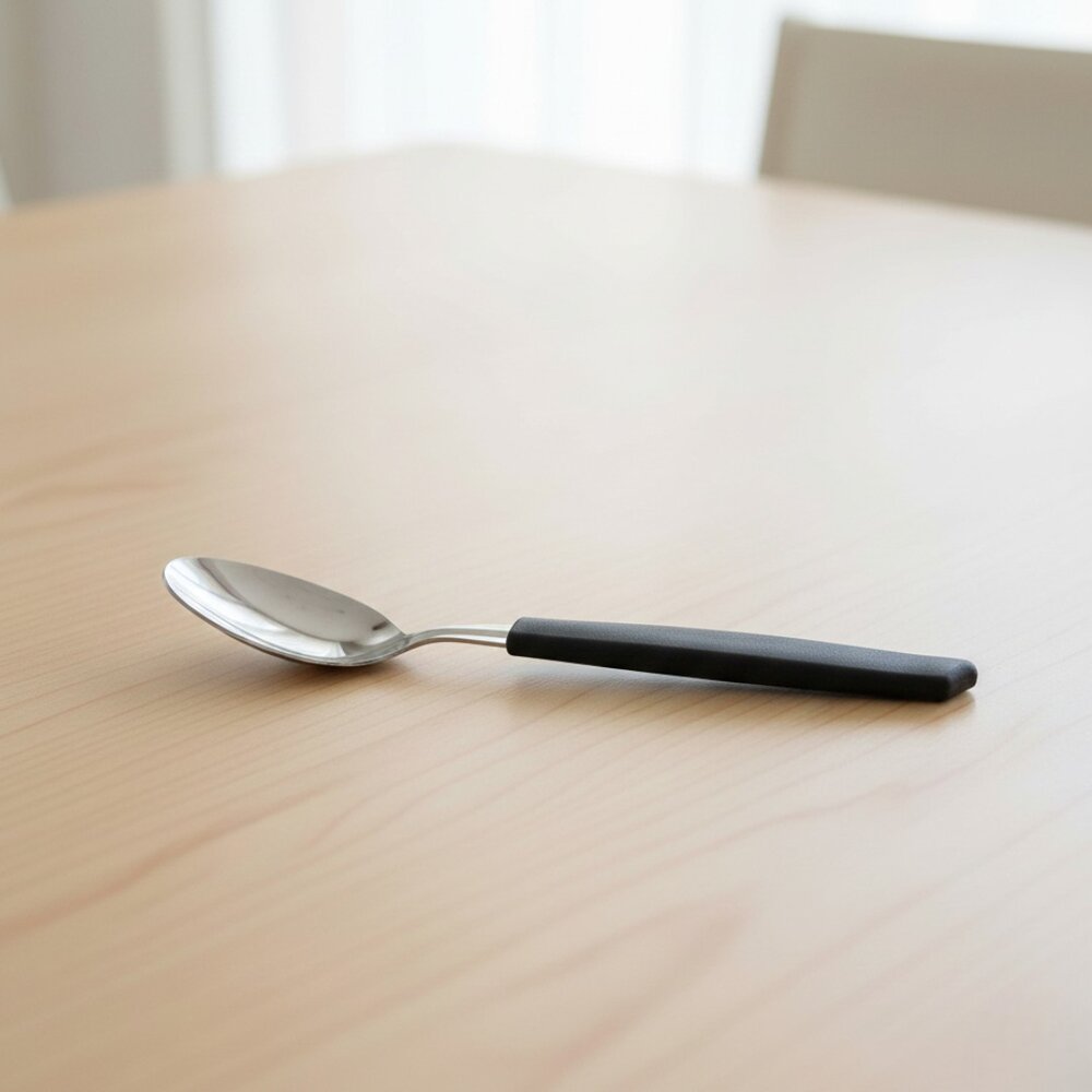 Jogo de Talheres Inox 24 Peças Cabene Cabo Plástico Preto