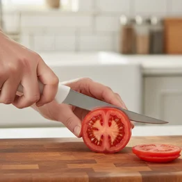 Faca para Tomate Profissional Inox 5" Linha Pro Cabo Branco