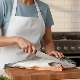 Faca Peixeira Inox 7" Cabo de Madeira e Aço Inox Linha Raiz