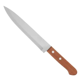 Faca Peixeira Inox 8" Cabo de Madeira e Aço Inox Linha Raiz
