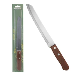 Faca de Pão Inox Cabo de Madeira 8" Linha Raiz Profissional