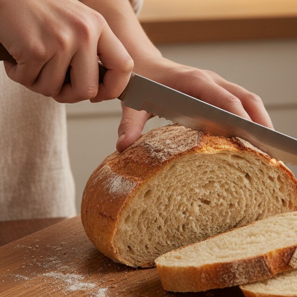 Faca de Pão Inox Cabo de Madeira 8