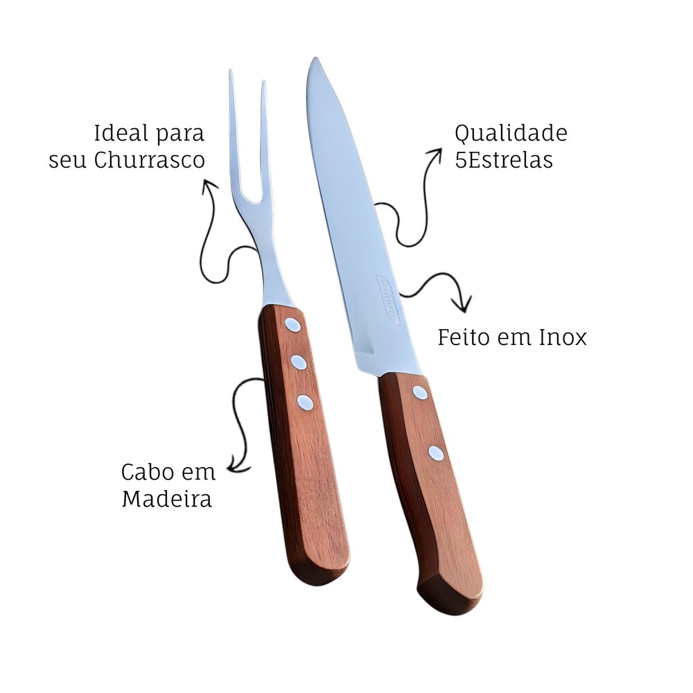Conjunto Churrasco Inox Faca 7