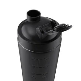 Garrafa Coqueteleira em Inox Preta 750ml Shake Gym