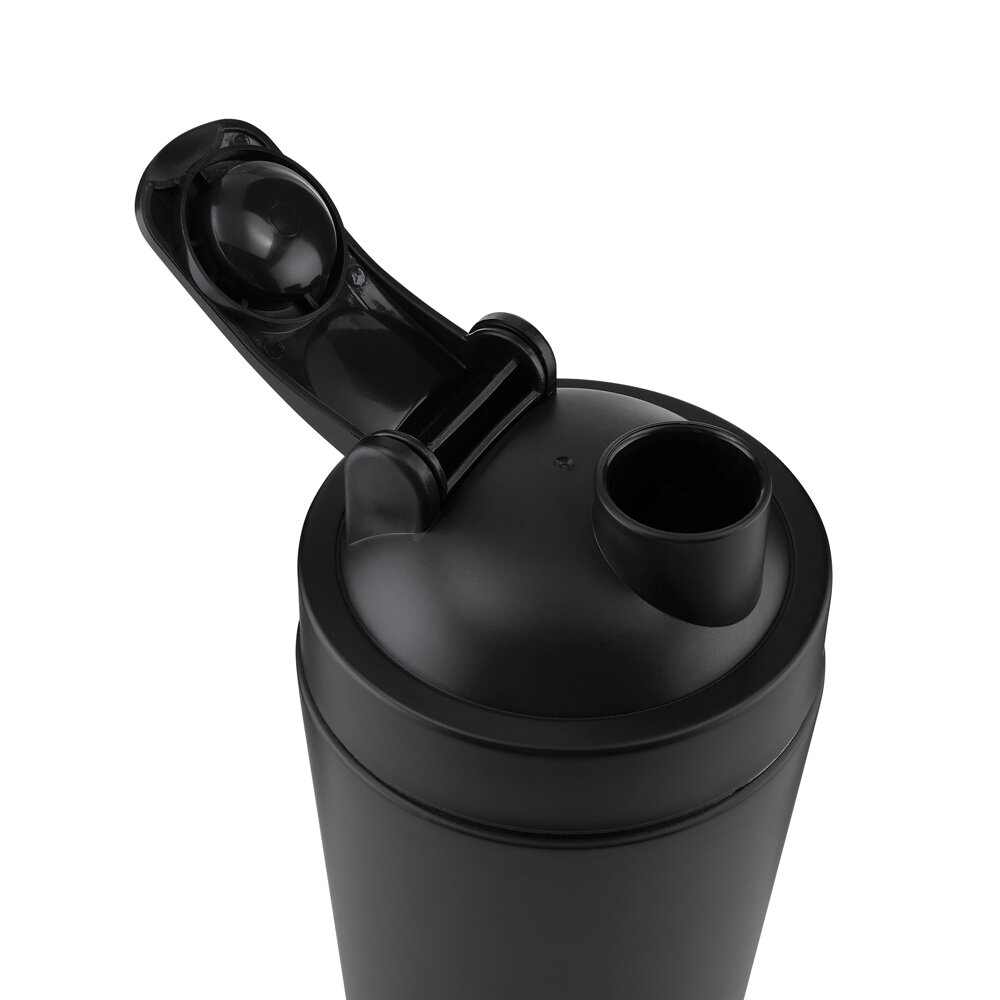 Garrafa Coqueteleira em Inox Preta 750ml Shake Gym