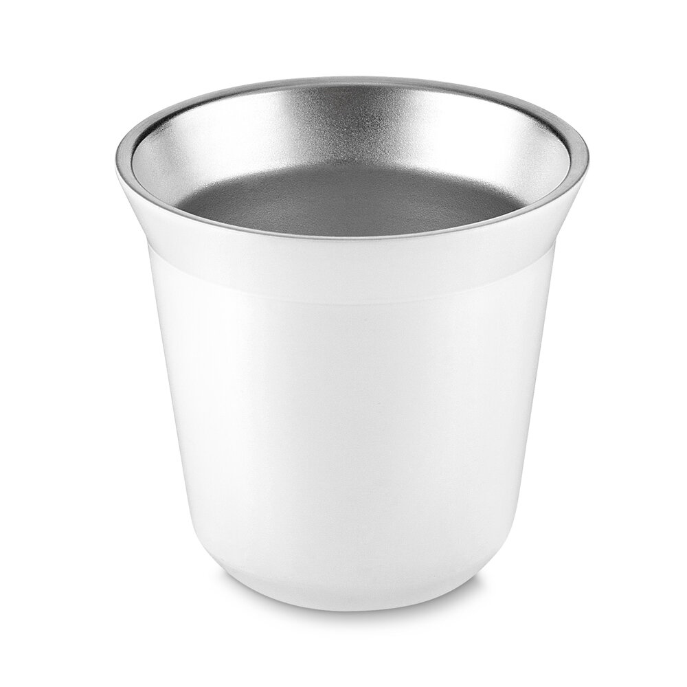 Copo Térmico Café Expresso 40ml Aço Inox Parede Dupla Branco