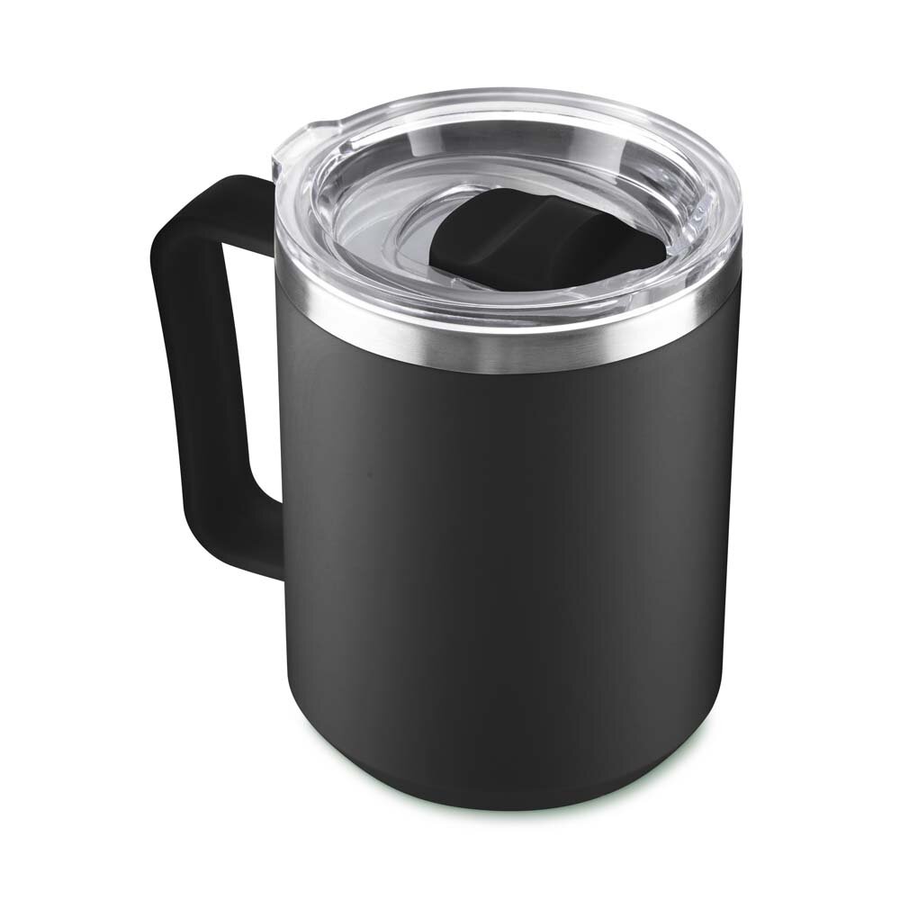 Caneca Térmica Café 450ml com Tampa Aço Inox Parede Dupla Preto