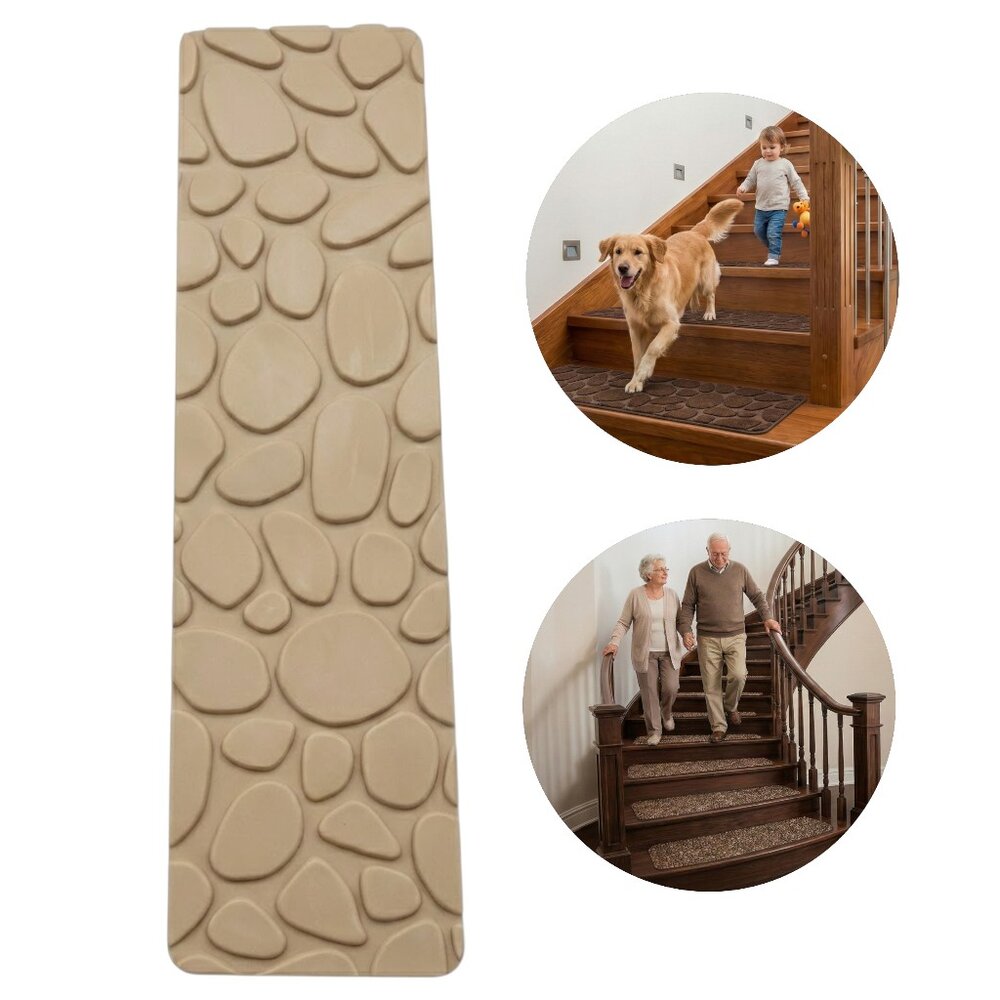 Tapete Antiderrapante Antiquedas Escadas Pets 20x76cm Bege