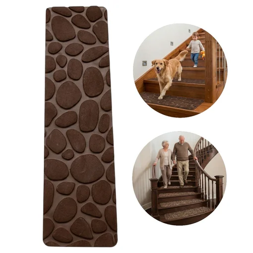 Tapete Antiderrapante Antiquedas Escadas Pets 20x76cm Marrom