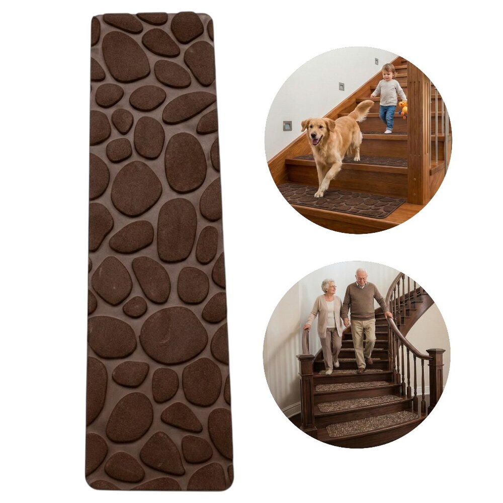 Tapete Antiderrapante para Escadas, Antiqueda, Pet, 20x76cm, Marrom