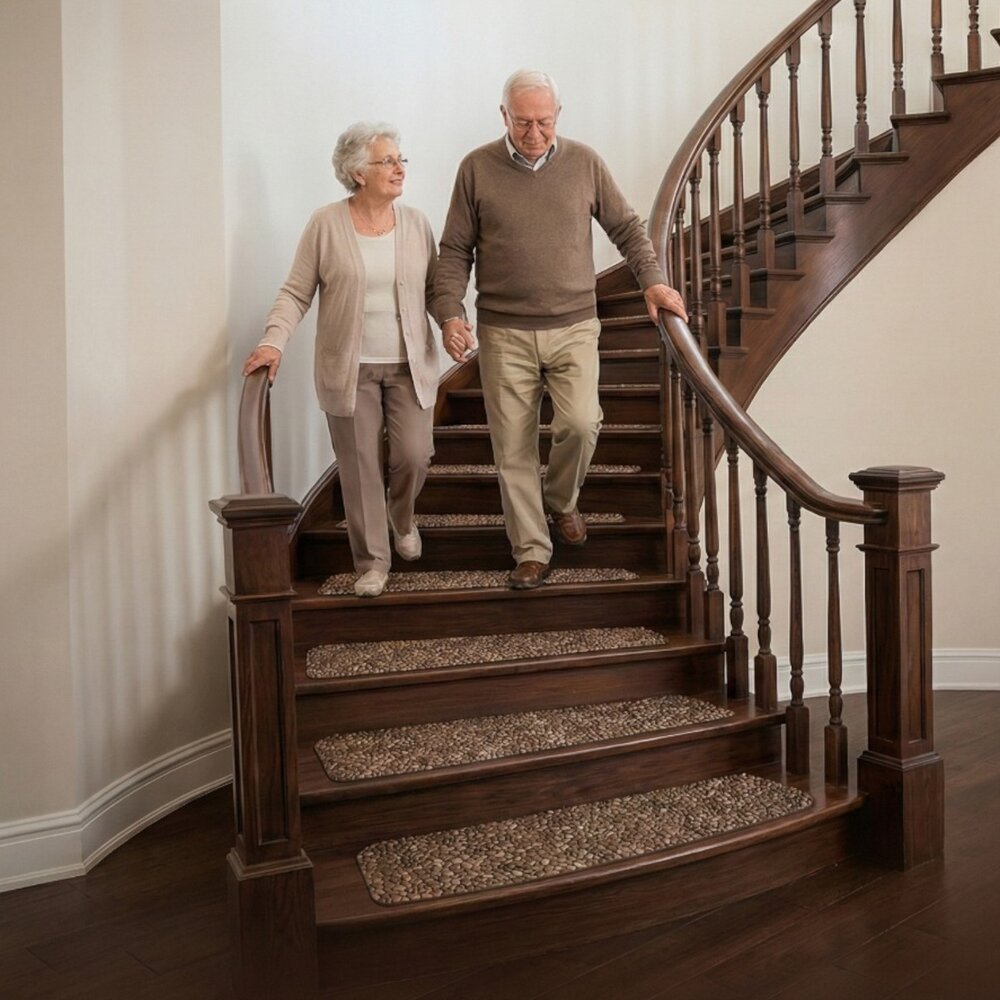 Tapete Antiderrapante Antiquedas Escadas Pets Cinza 20x76cm