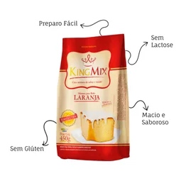 Mistura para Bolo Laranja King Mix 450g Sem Glúten Sem Lactose