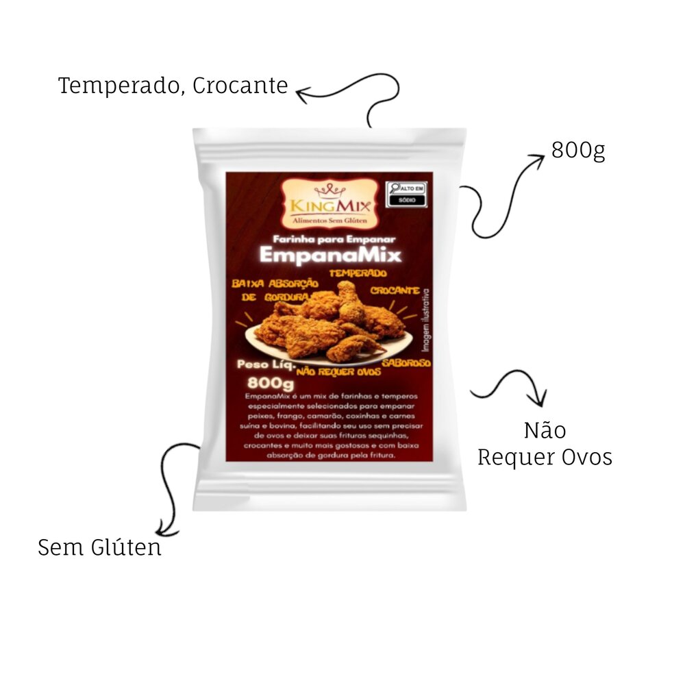 Mistura para Empanar Empanamix King Mix 800g Sem Glúten