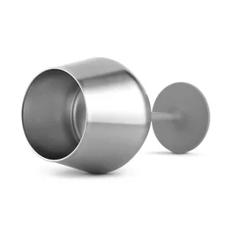 Taça Térmica Inox 350ml com Haste Removível Vira Copo Prata