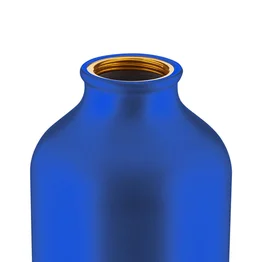 Garrafa Alumínio Reciclado 550ml Tampa Bambu Mosquetão Azul