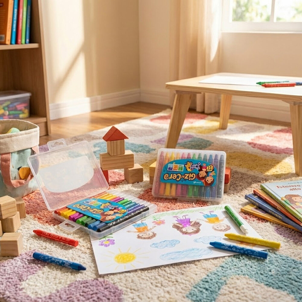 Giz de Cera Retrátil 12 Cores Maria Clara e JP Infantil Escolar