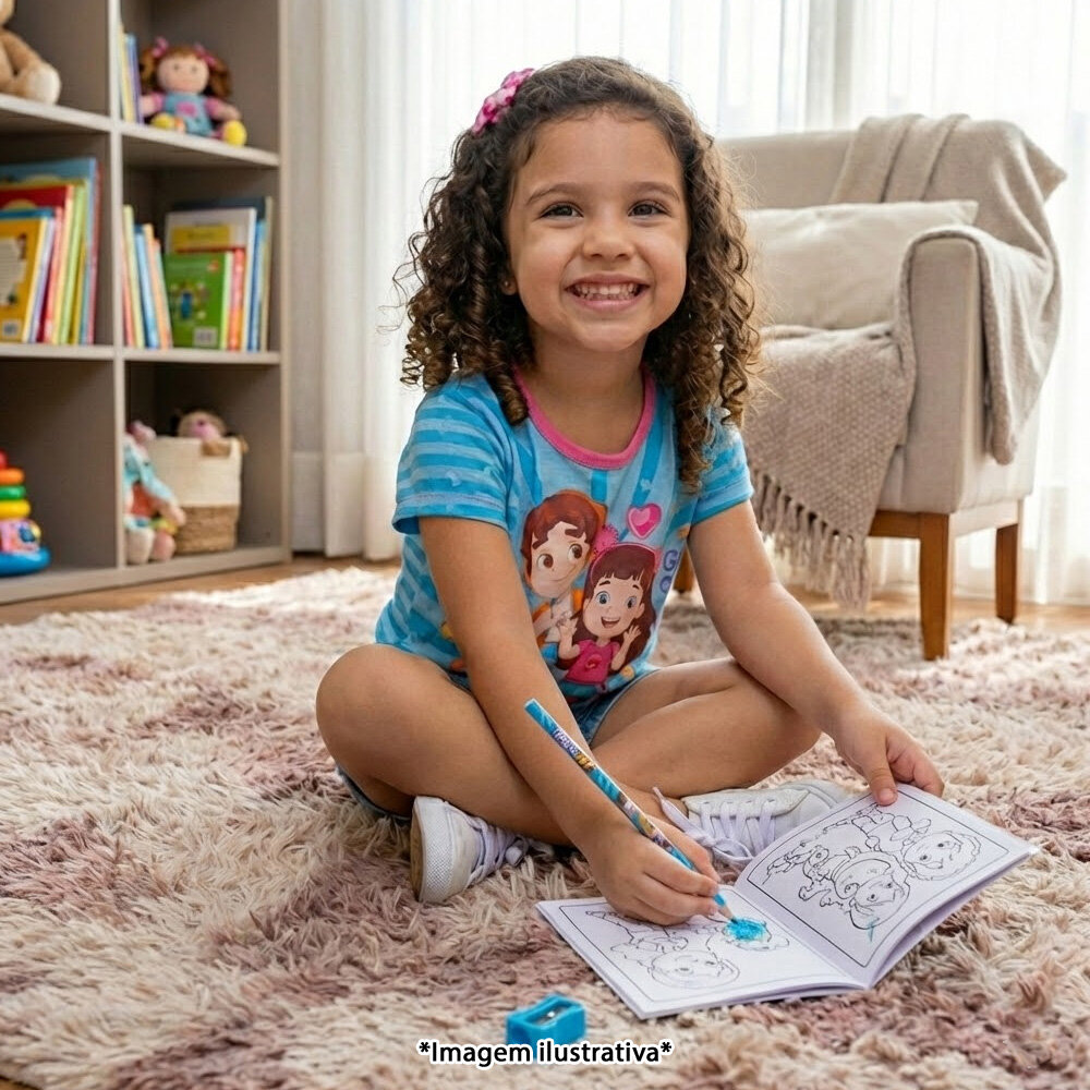 Kit Escolar Infantil Maria Clara e JP Estojo, Canetinhas e Lápis