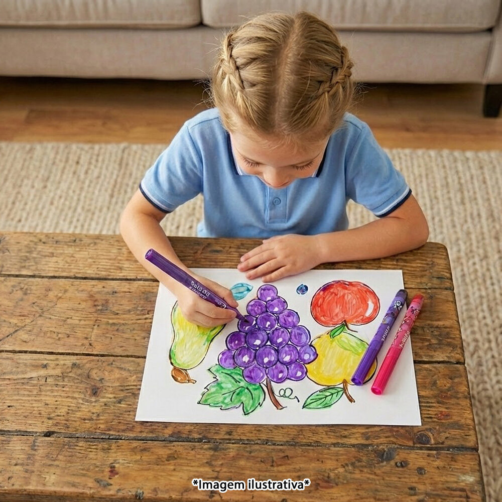 Canetinha com Aroma Colorida Mágica Efeito Degradê 8 Peças