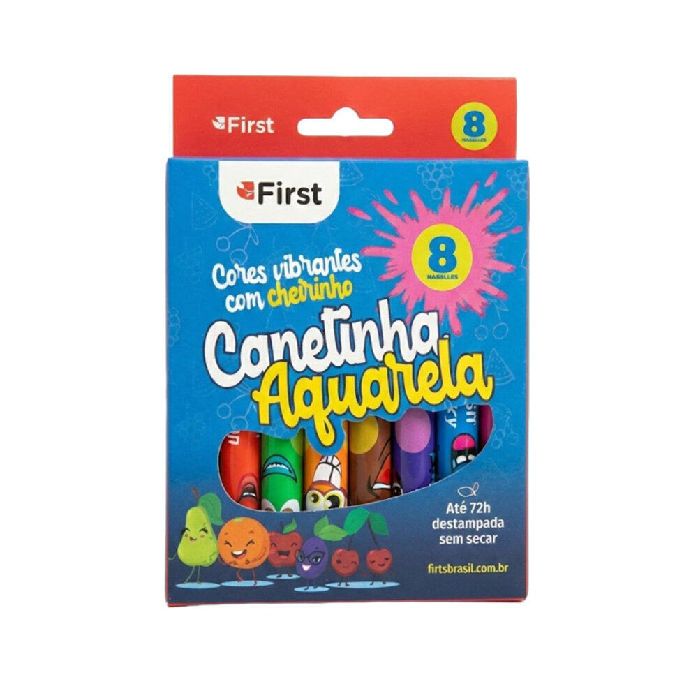 Canetinha com Aroma Colorida Mágica Efeito Degradê 8 Peças