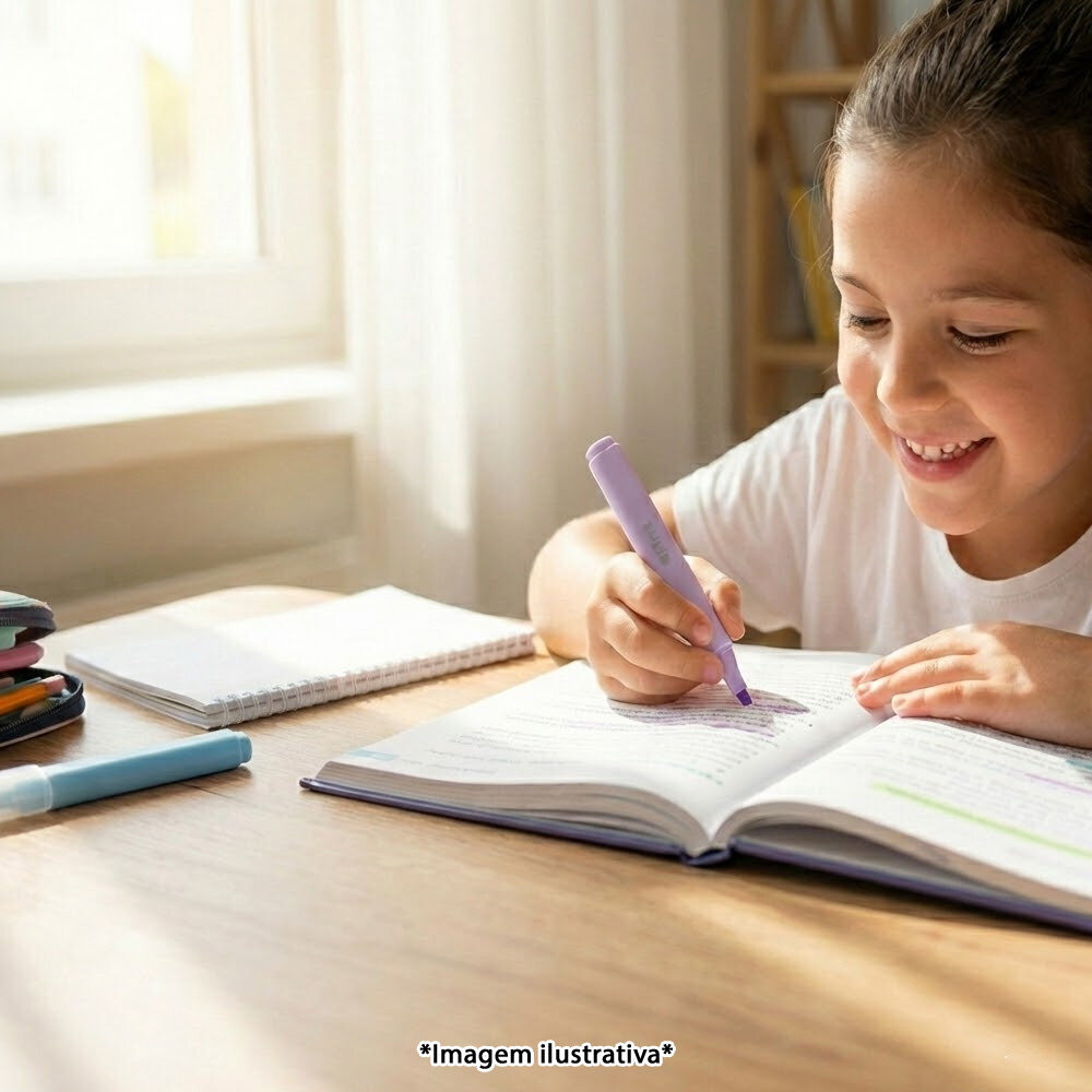 Marca Texto Triangular Tom Pastel Kit com 6 Cores