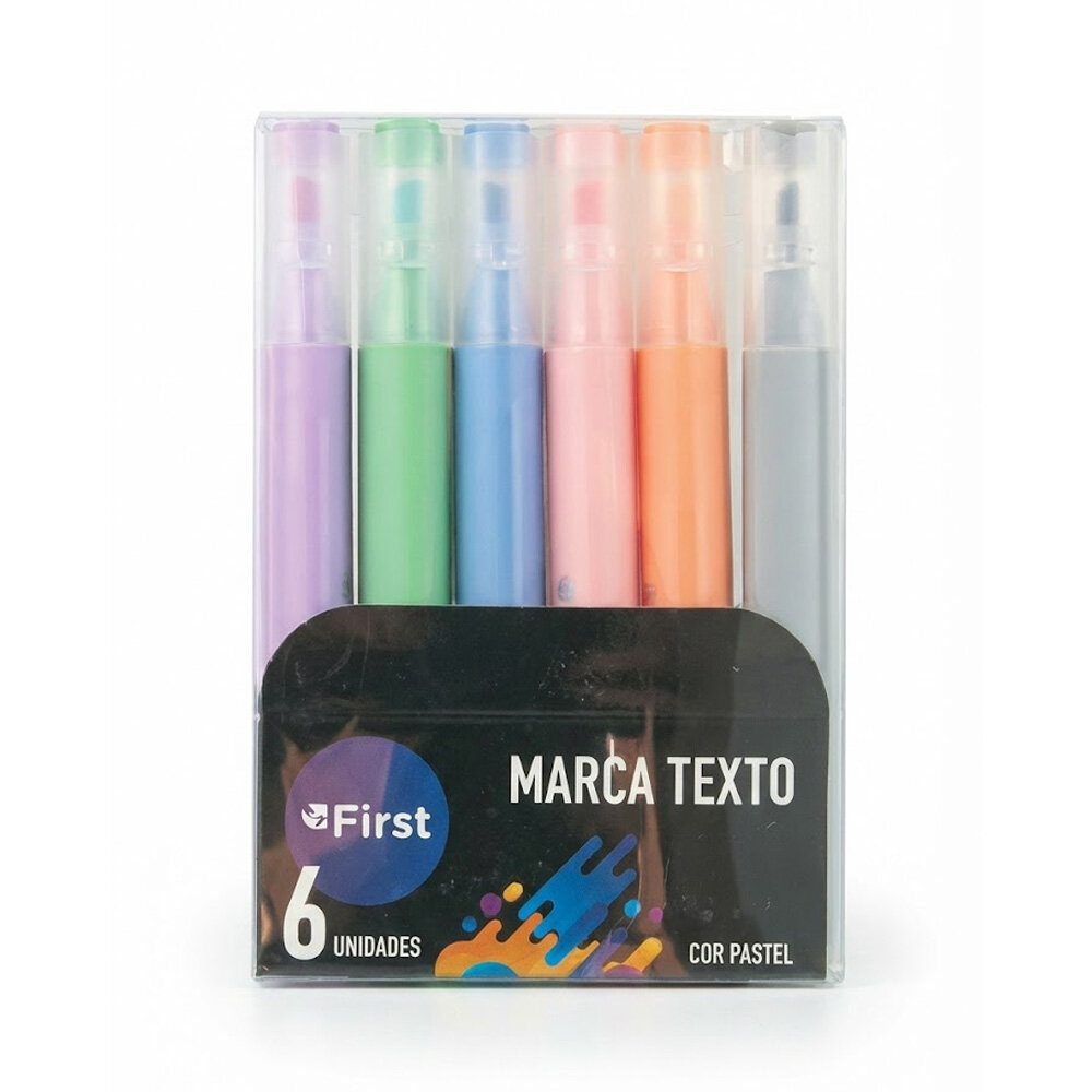 Marca Texto Triangular Tom Pastel Kit com 6 Cores