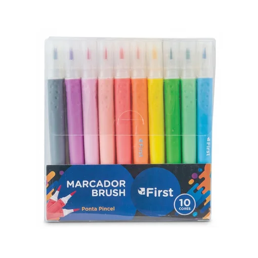 Marcador Brush Aquarelável Tons Pastel 10 Cores Pegada Ergonômica