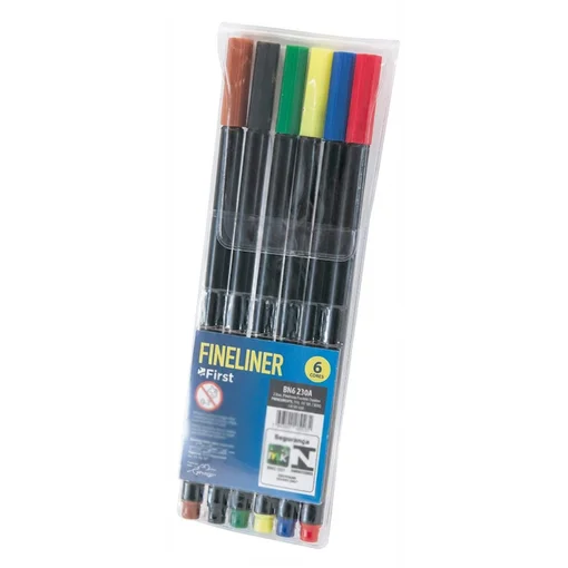 Kit Marcador Fineliner Neon 6 Cores Traço Preciso Destaque