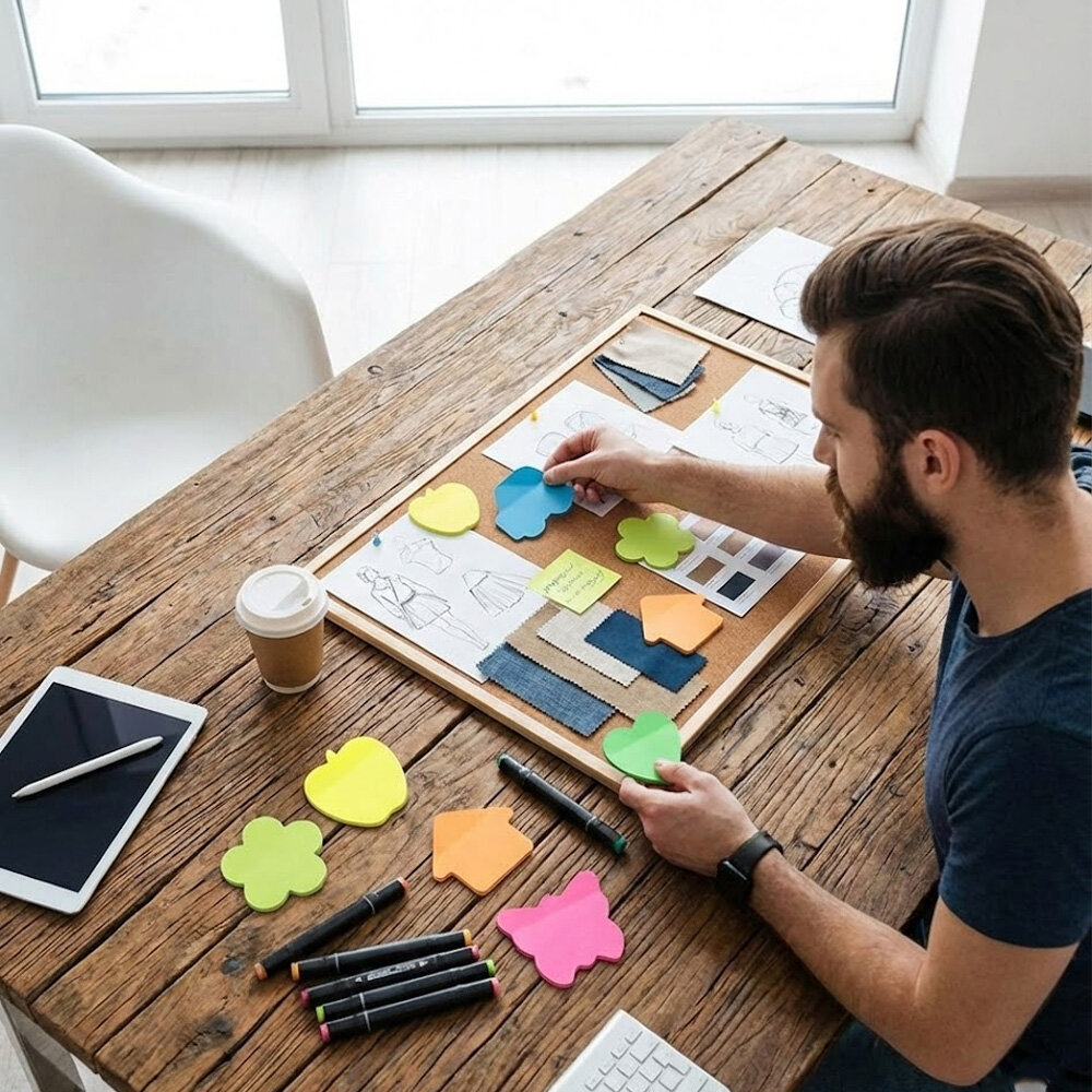 Bloco de Notas Translúcido PET 50 Folhas Envio Sortido