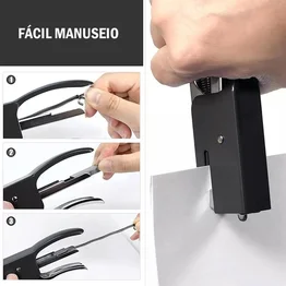 Grampeador de Metal Tipo Alicate 25 Folhas Corpo Metálico
